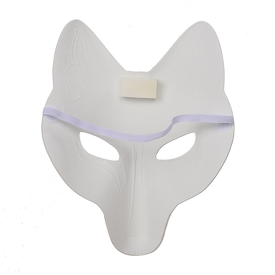 White Self Drawing Fox Mask