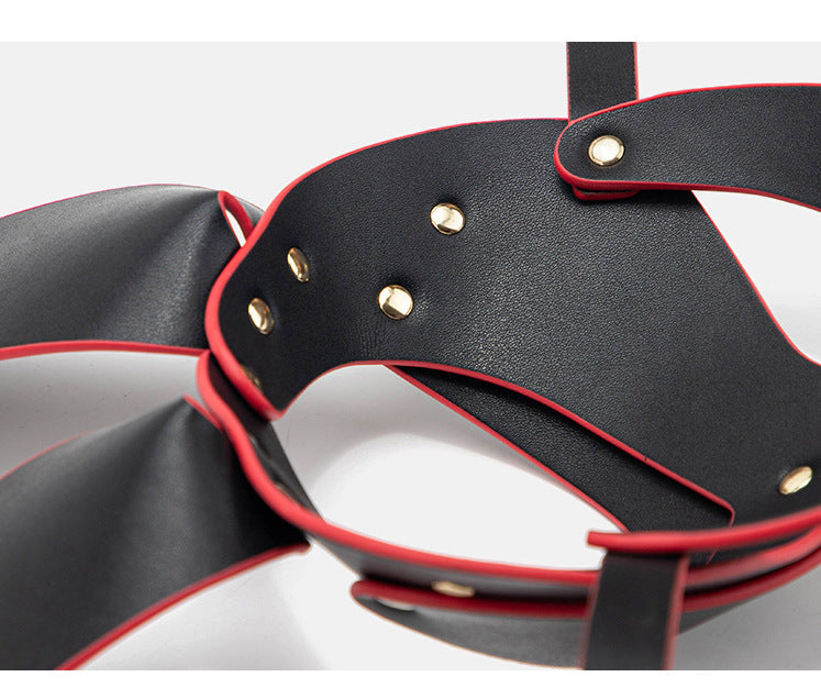 Black And Red Bunny Mask