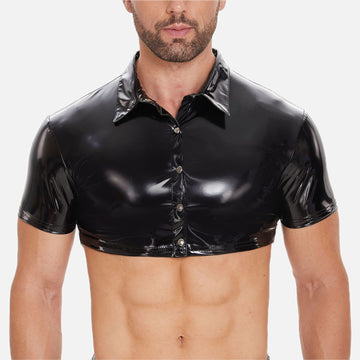 Black Glossy Short T-shirt