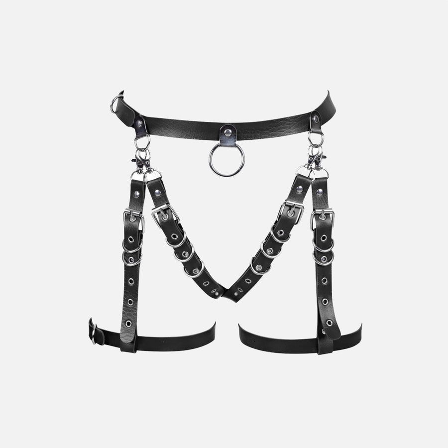 Black O Ring Adjustable Leg Harness