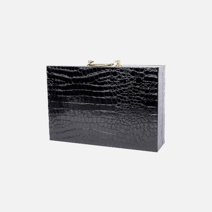 Black Genuine Leather Set Box