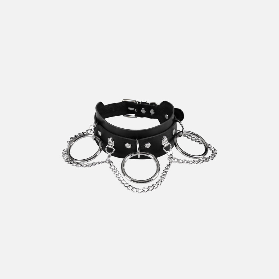 Black Triple O Ring Collar