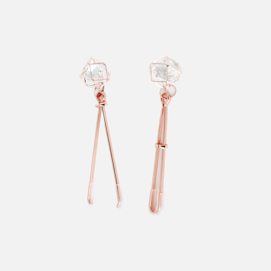 Rose Gold Square Transparent Deco Clamps