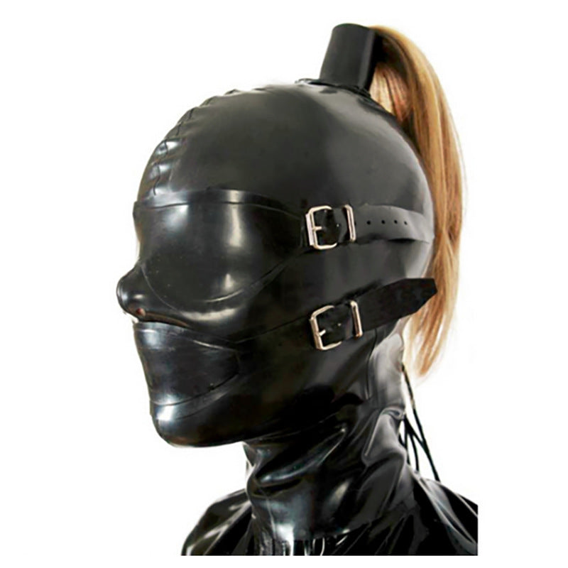 Black Adjustable Full Head Latex Head Cover