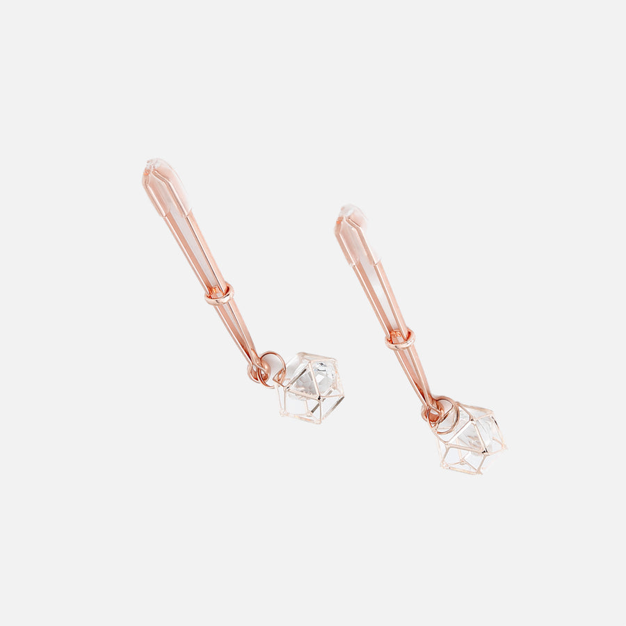 Rose Gold Square Transparent Deco Clamps