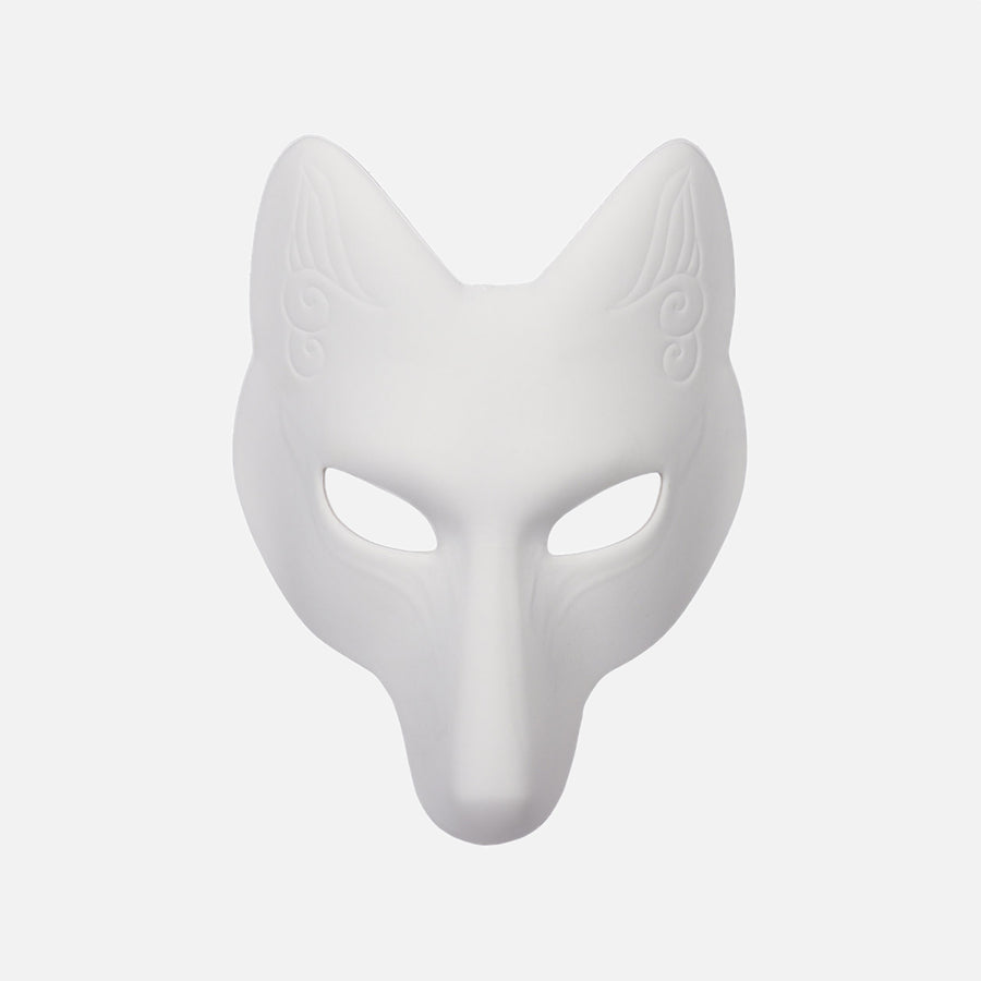 White Self Drawing Fox Mask