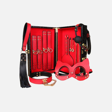 Red Genuine Leather Set Box