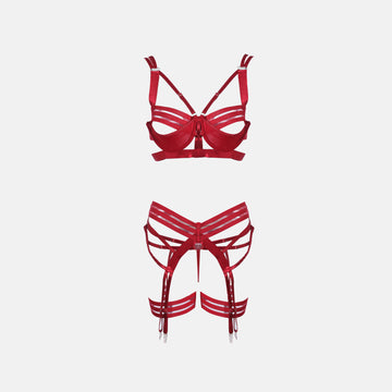 Red Bundle Split Underwear Suit