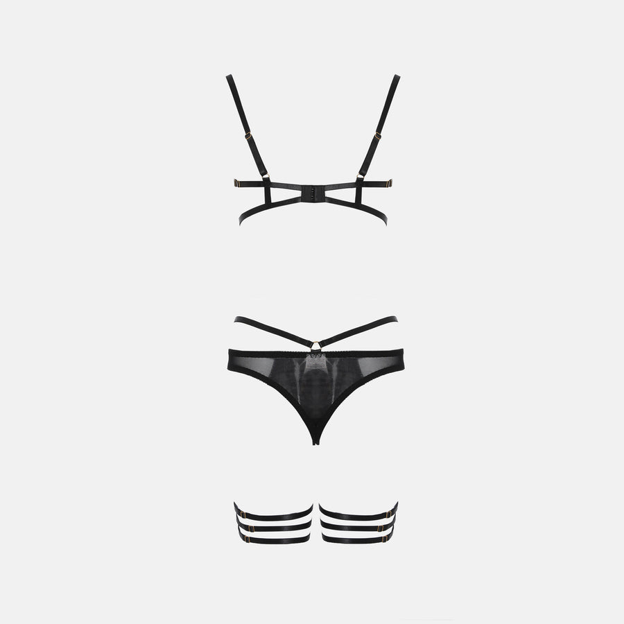 Black Butterfly Suspenders Suit