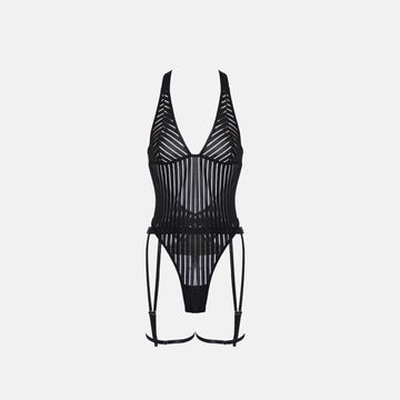 Black Linear Bodysuit